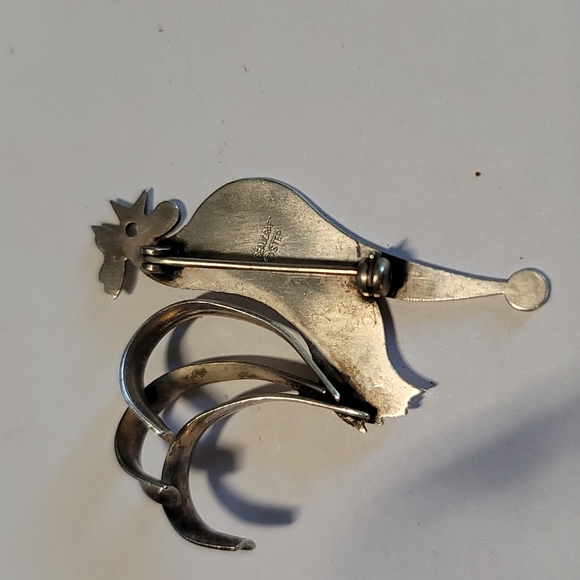Sterling Silver Rooster Brooch - Picture 3 of 4